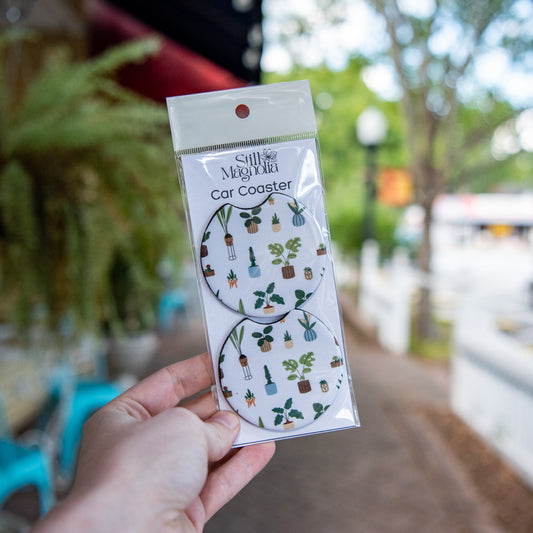 Car Coasters - Houseplant Pattern