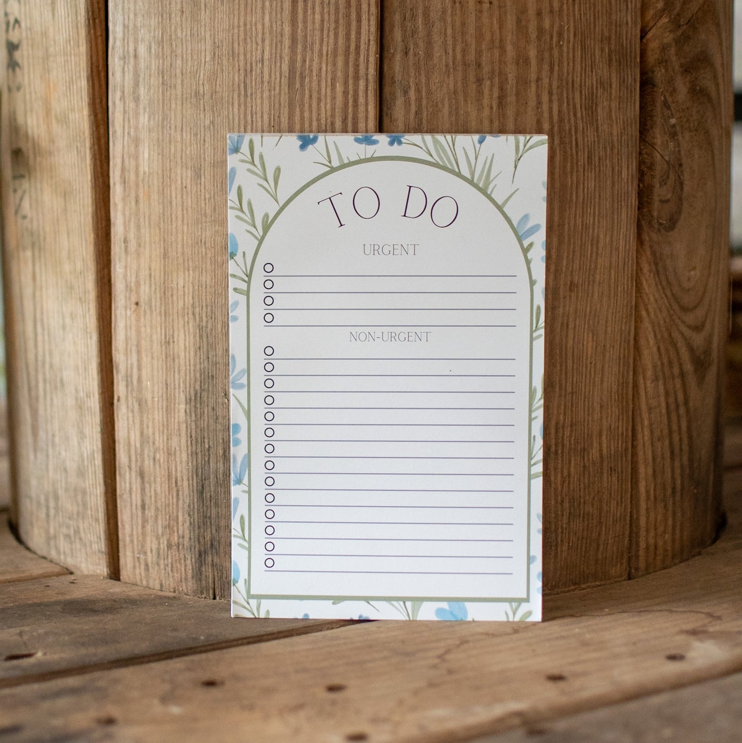 Blue Floral - To Do Notepad