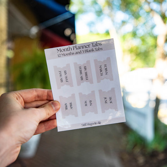 Cream Planner Tabs  - Sticker Sheet