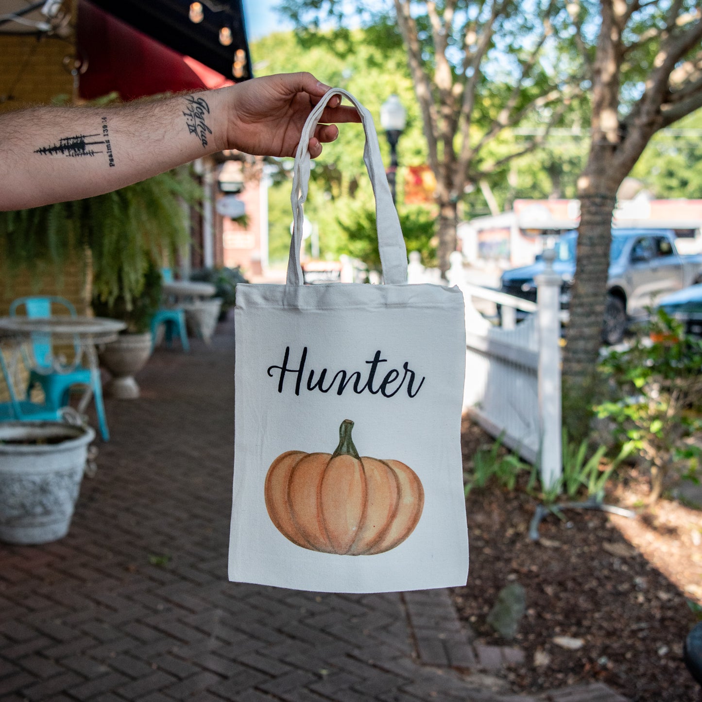 Personalized Trick-or-Treat Bag with Pumpkin Design