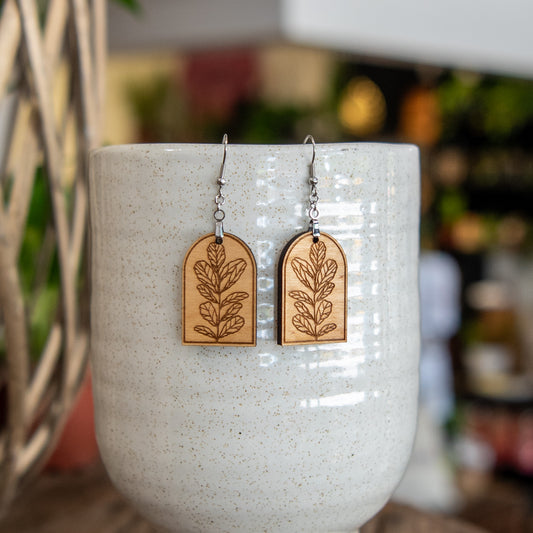 Fiddle Leaf Fig Arched Earrings