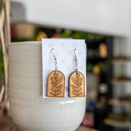 Fiddle Leaf Fig Arched Earrings