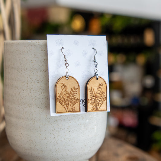 ZZ Plant Arched Earrings