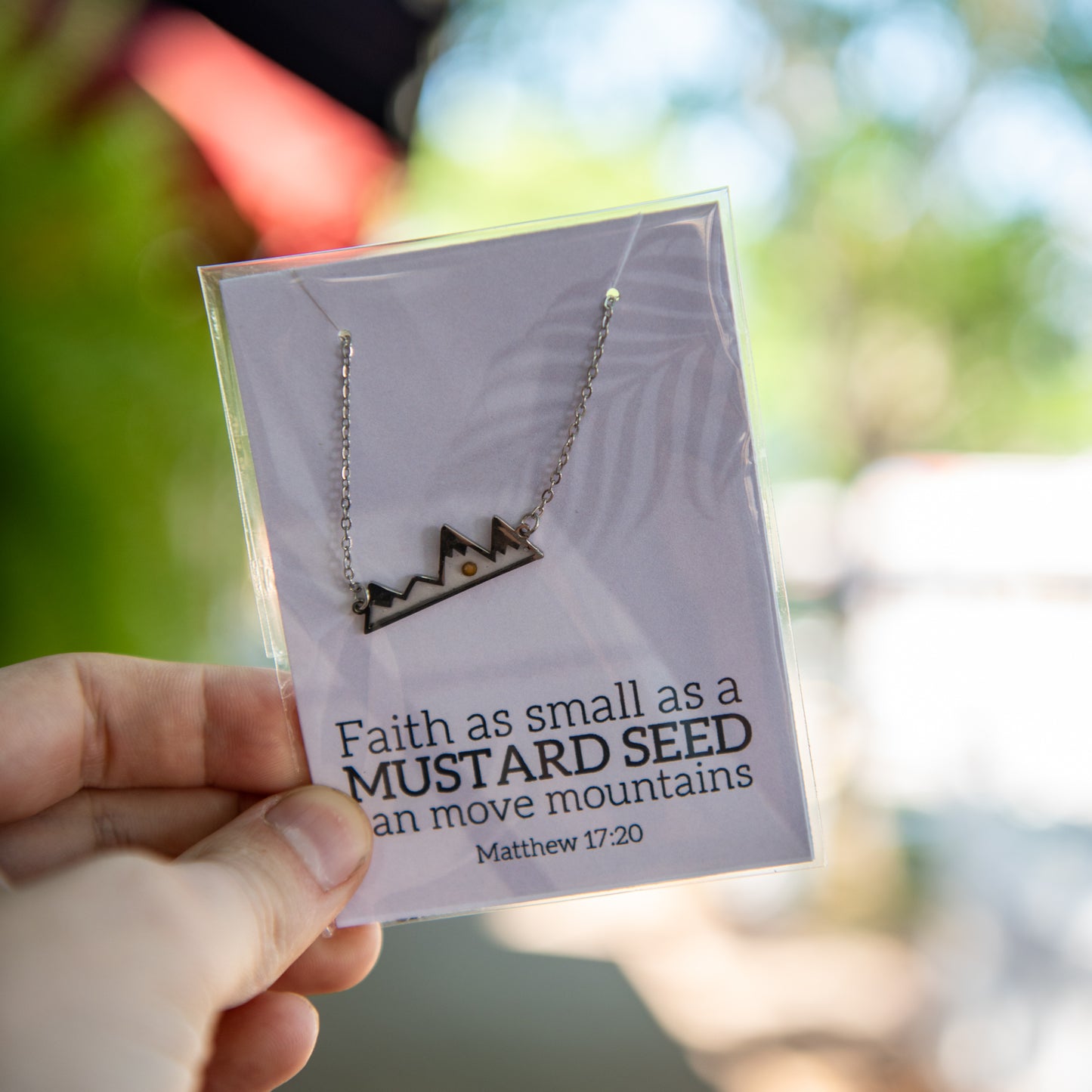 Mustard Seed Necklace - Mountain line