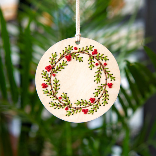 Christmas Wreath Ornament Embroidery Kit