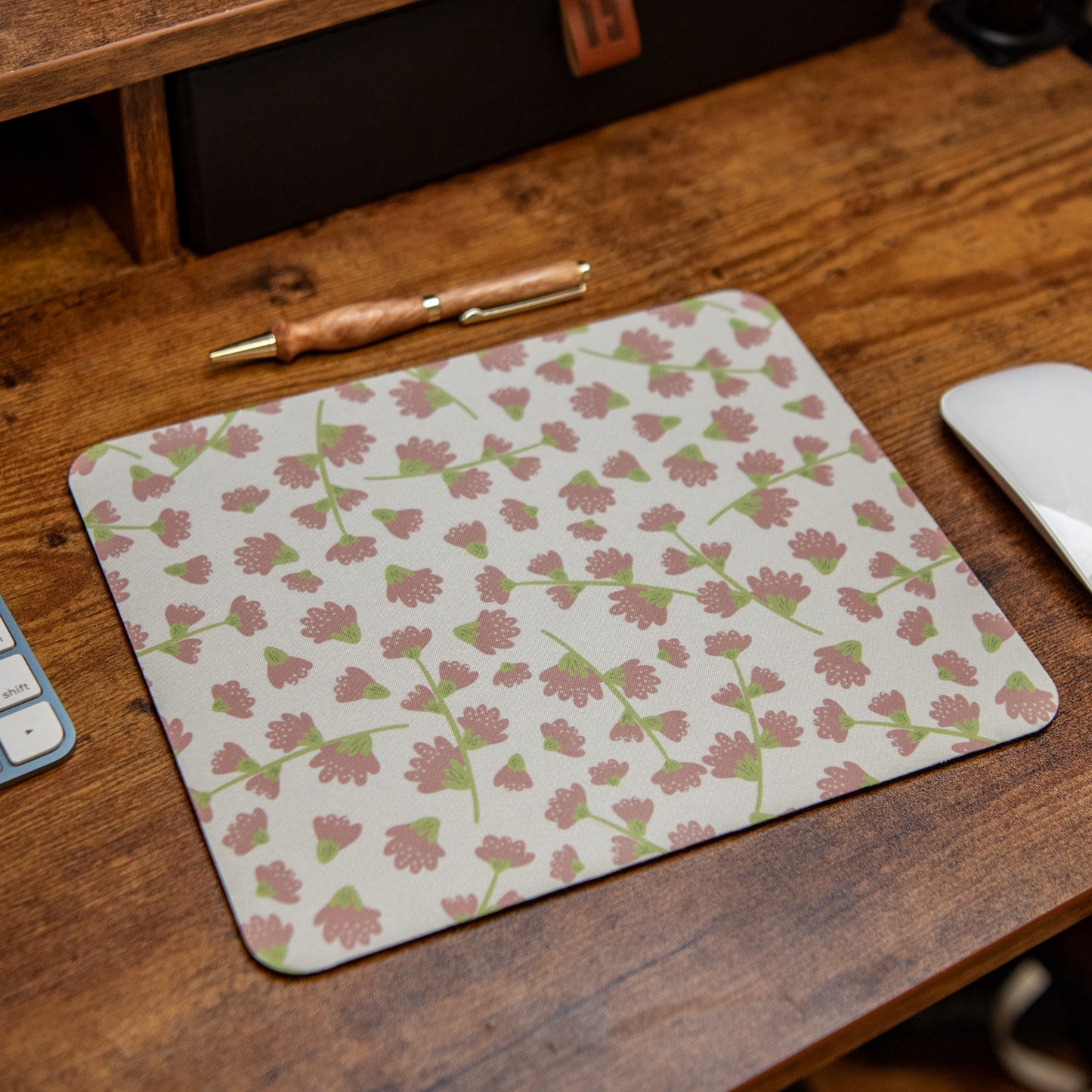 Purple Floral - Mouse Pad