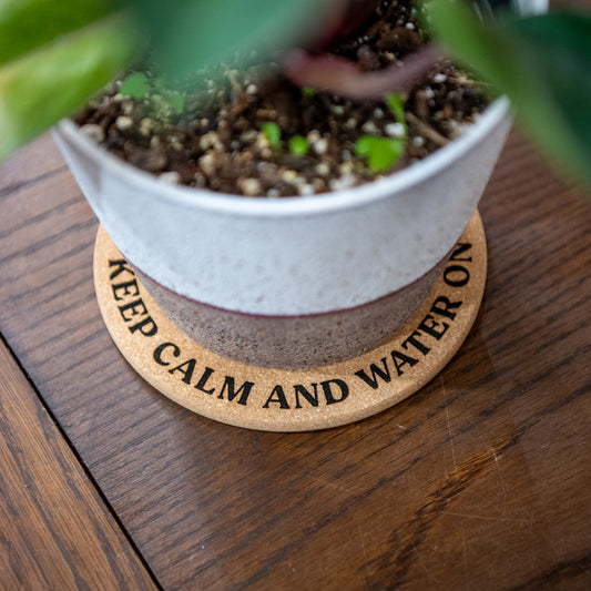 Keep Calm and Water On - Plant Pot Coasters